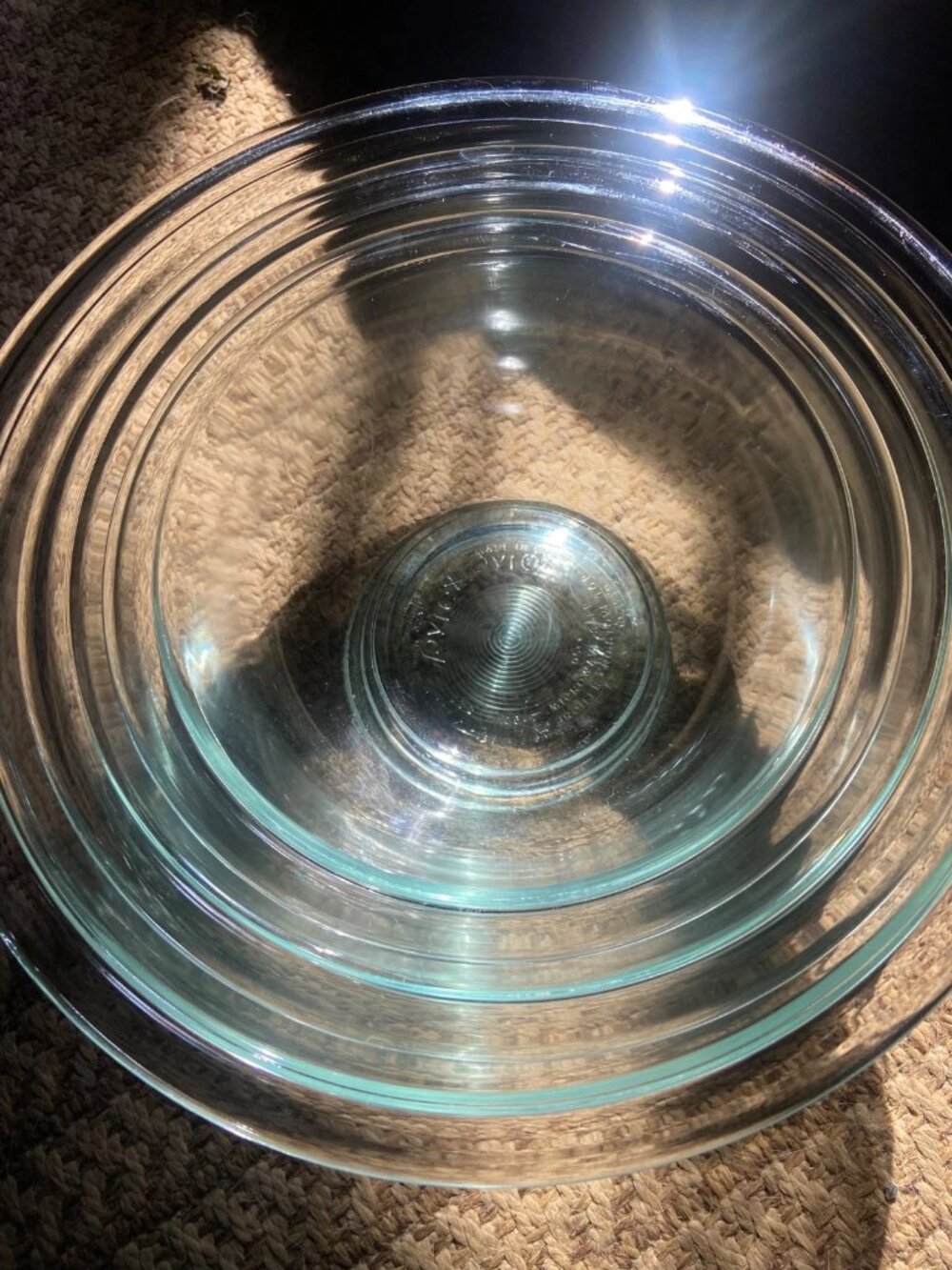 Vintage Pyrex Nesting bowl Set-clear